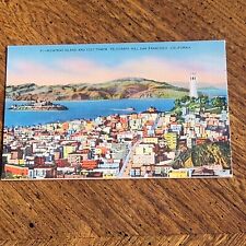 Vintage San Francisco Coit Tower, Telegraph Hill, Alcatraz Island Postcard picture
