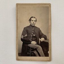 Antique CDV Photograph Handsome Young Civil War Soldier Sergeant Hartford CT picture