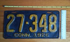 Vintage 1926 License Plate, US Connecticut            27-348 picture