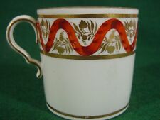 Red Sine Curve Early Spode antique coffee can cup mug porcelain c1801-1810 picture