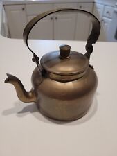 Vintage Old Brass Tea Pot Kettle 1900-1940 picture