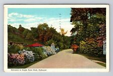 Dubuque IA-Iowa, Entrance to Eagle Point Park, c1938 Vintage Postcard picture