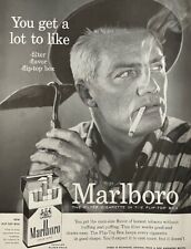 Rare 1950's Vintage Original Marlboro Cigarette Ad First Man Reds Advertisement picture