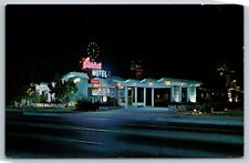 Postcard California Azusa Stardust Motel at Night 5K picture