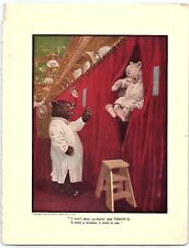 1906 EDWARD STERN & CO ROSEVELT BEARS BEDTIME ON TRAIN LITHOGRAPHIC PRINT Z5527 picture