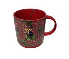 Tommy Bahama Ceramic Footed Mug with Handle Red Christmas Tropical Hawaiian picture