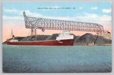 Postcard Unloading Coal at Duluth Minnesota Ship picture