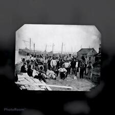 Sixth-Plate Civil War Freed African Americans Along A Wharf  C2537RP picture