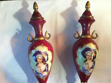 Rare Old Antique French Sevres Style Porcelain Lady Portrait Urn Vase Faux Lamp picture