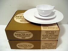 Vintage 2 - MELMAC Aztec 3 pc Dinnerware Set Dinner Plate Cup Saucer - White picture