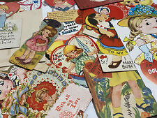 lot of 22 adorable girl valentine cards junk journal All Cute Girl Lot picture