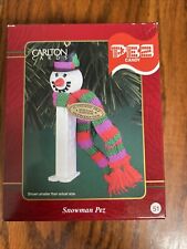 Carlton Cards Heirloom PEZ Snowman with Scarf Christmas Ornament 2000 picture
