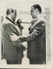 1957 Press Photo Pres. Gamal Abdel Nasser with Shukri Kuwatly in Cairo, Egypt picture
