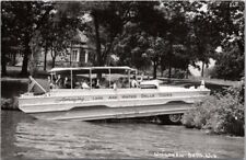 c1950s Wisconsin Dells RPPC Real Photo Postcard Duck Boat with Tourists / Unused picture