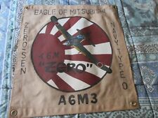 WWII EAGLE OF MITSUBISHI A6M3 ZERO NAVY TYPE FIGHTER RISING SUN   WALL FLAG  picture
