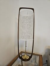 Large Mid-Century Danish Modern, Sculpted Teak and Brass Table Lamp by Modeline picture