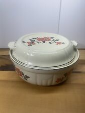 Vintage Superior Quality Kitchenware Red Poppy Covered Casserole Dish picture