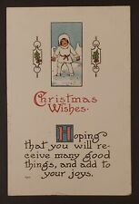 Christmas Wishes Vintage Postcard Postmarked 1913 Hoping You Will Receive Many.. picture