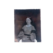 Small Antique Tintype Photo of Very Beautiful Young Woman Silver Tint picture