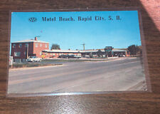 Vintage Advertising Postcard Motel Beach Rapid City South Dakota Old 50's Cars picture