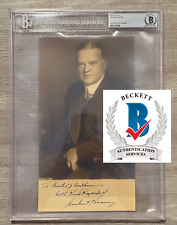 US President Herbert Hoover Beckett Authentication BAS Autograph Signed Photo picture