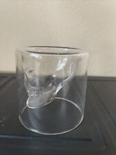 3D skull clear shot glass drinkware barware  2.75” tall 2.75” diameter picture