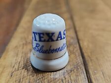 Vintage Texas Bluebonnets Porcelain Collectible Souvenir Thimble picture