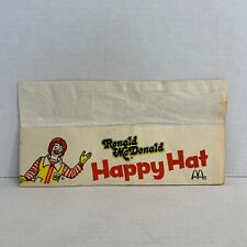 McDonald's HAPPY HAT / Paper Hat - Vintage 1970s Ronald McDonald Original MickyD picture