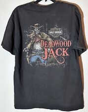 Black Harley Davidson Deadwood Jack South Dakota T-Shirt Mens Size Medium picture