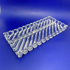 VTG MCM Crystal Glass Divided Plate Bar Rectangle Clear 3 Divisions 9