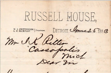 1883 RUSSELL HOUSE Letterhead DETROIT MI   BL634 picture