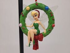 Disney Tinker Bell Fairy on Wreath Christmas Ornament Hanging Holiday Decor picture