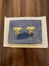 WW2 US ARMY OFFICER US QUARTERMASTER CORPS QMC COLLAR INSIGNIA BADGE PINS PAIR picture