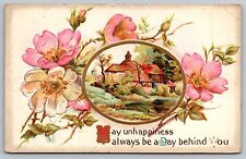 Postcard: Blessing, Embossed, Gilt, Floral, #706, Divided Back, Unposted picture