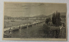 1872 magazine engraving ~ GENEVA SWITZERLAND Old City, Rosseau, Mont Blanc picture