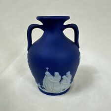Antique Dark Blue Jasperware Wedgwood Portland Vase 2-1/4” picture
