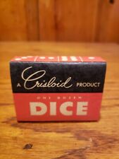 Box of 12 beautiful Vintage New old stock crisloid dice BLACK 5/8