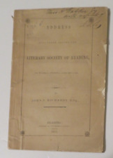 1851 booklet Address to Literary Society of Reading PA on Education in City,RARE picture