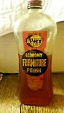 VTG A-Penn Oil Economy A&P Furniture Polish Glass Bottle Collectible 2/3 full  picture