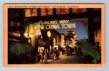 Los Angeles CA-California, Enchanting Chinatown, Antique Vintage c1952 Postcard picture