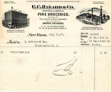 July 17, 1906 E.C. Hazard fine groceries New York original paper invoice picture