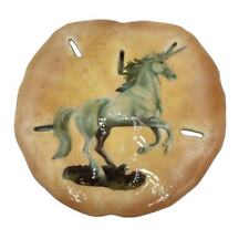 Vintage Hand Painted Sand Dollar Unicorn Painting Intricate Beautiful picture