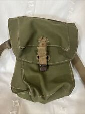 WW2 British Light II Respirator Gas Mask Bag Pouch NAMED 7/1945 Dated W/ Strap picture