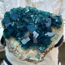 3lb Large NATURAL Green Cube FLUORITE Quartz Crystal Cluster Mineral Specimen picture