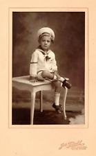Vintage Jos. Fischl New York Studio Portrait Photo Young Sailor Boy picture
