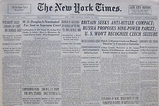 3-1939 WWII March 21 BRITAIN SEEKS ANTI-HITLER COMPACT; RUSSIA PROPOSES PARLEY picture