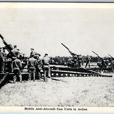 c1940s WWII Mobile Anti-Aircraft Gun Units Training Artillery Army Military A201 picture