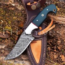 CUSTOM Hand Forged Damascus Steel Hunting Skinner Knife G10 HANDLE W/SHEATH 758 picture