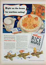 Vintage 1943 Kellogg's Rice Krispies Snap,Crackle & Pop In Planes Advertisement picture