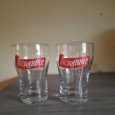 Vintage 2006 Scrabble Game Drinking Glasses Sherwood Collectible 10oz Set of Two picture